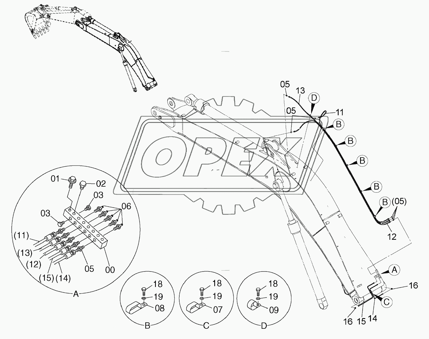 LUBRICATE PIPING (BOOM) <R>