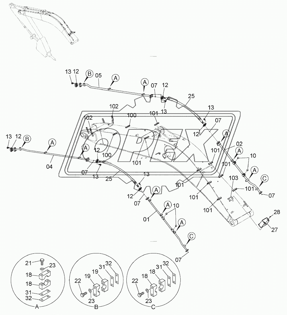 BREAKER CRUSHER PIPING (BOOM)<R>