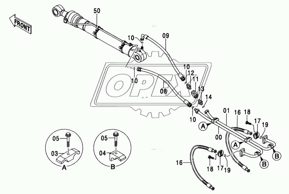 FRONT PIPING (LONG ARM) <450, H, MT, MTH>