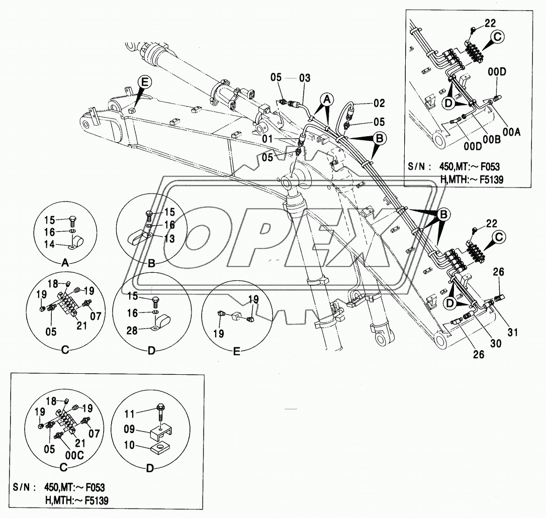 LUBRICATE PIPING (BOOM)