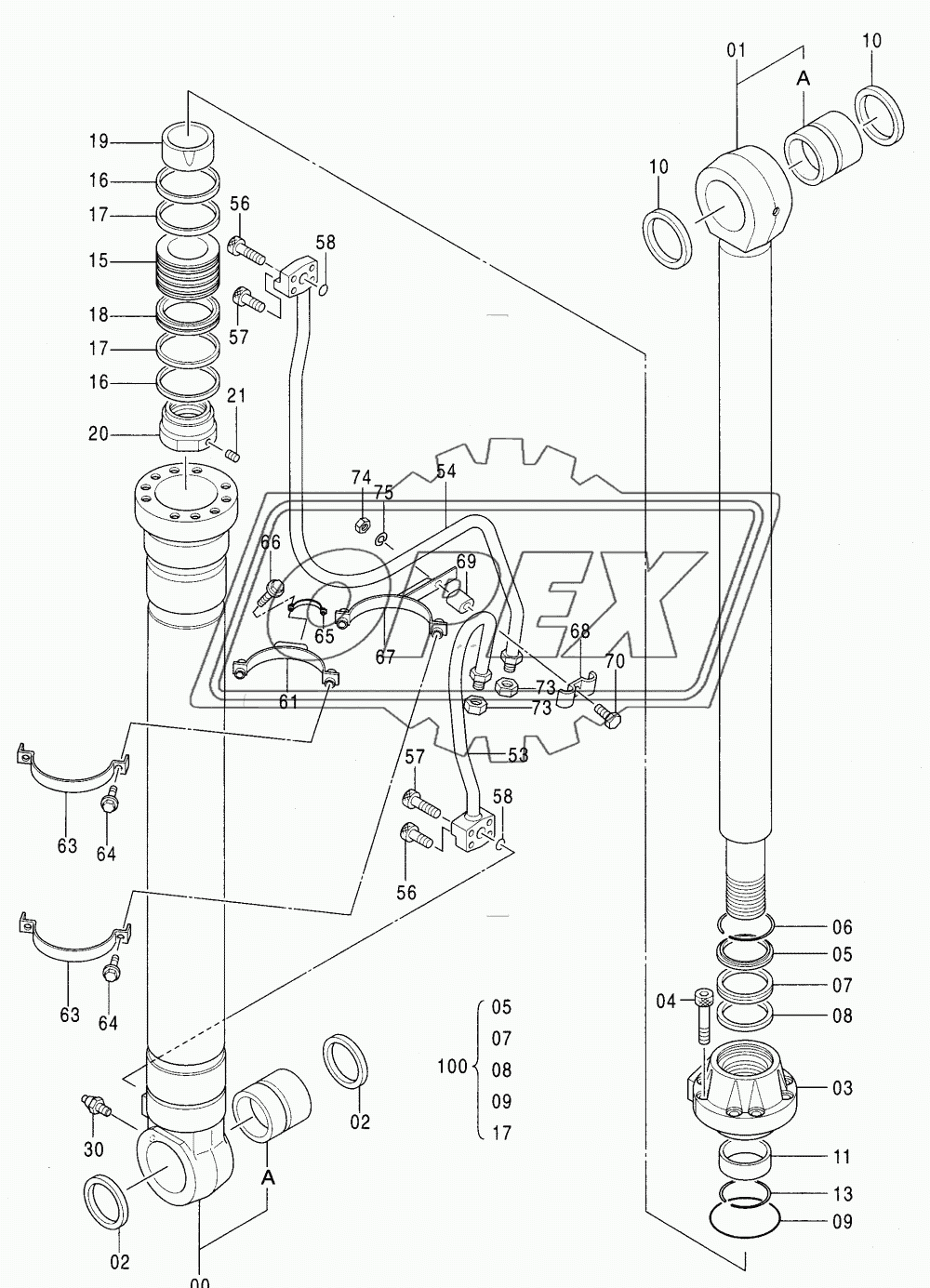 CYL.,BOOM (L) (BACKHOE)