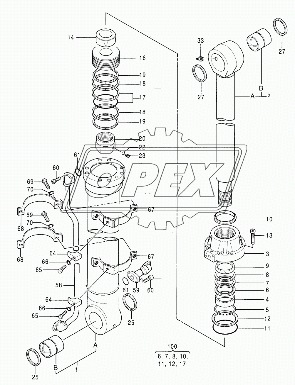 CYL.,BUCKET (STD. ARM, H ARM) (BACKHOE)