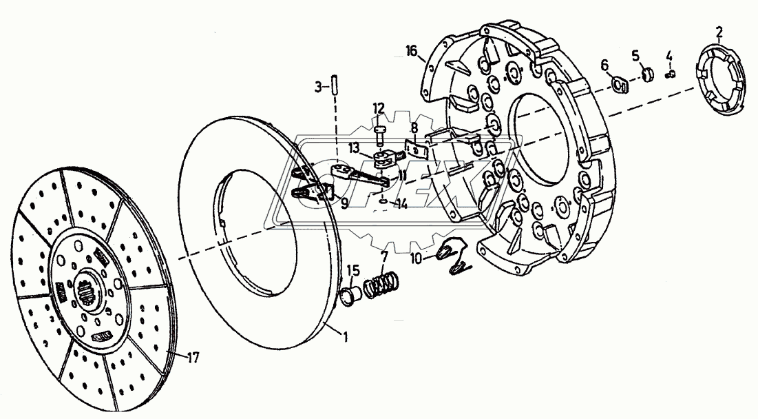 Сцепление с диском Ф420 (Ф420 сцепление к WD615.62/87 двигателю, Ф420В сцепление к WD615.69 двигателю)
