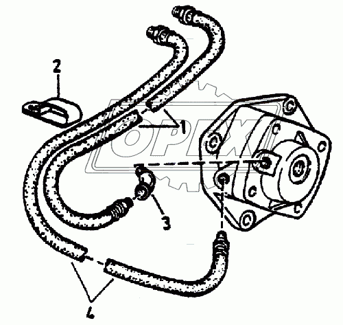 Пневмопровод клапана управления коробки передач Fuller