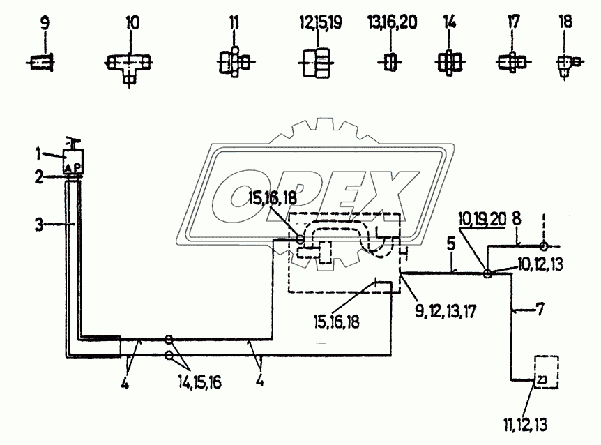 Пнемопривод механизма переключения коробки передач Fuller