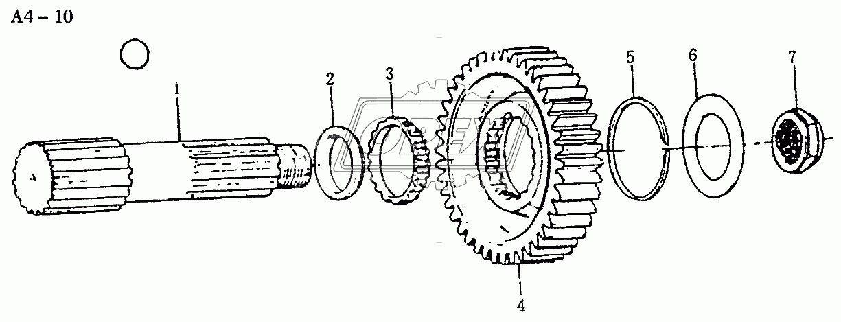 Fuller aux. Gearbox OUTPUT SHAFT (A4-10)