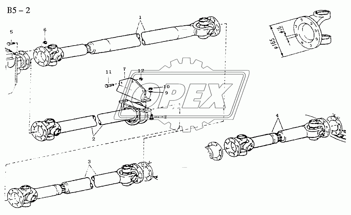 6x4, 8x4 PROPELLER SHAFTS 336/S32/6x4(Fuller gearbox) (B5-2-17)
