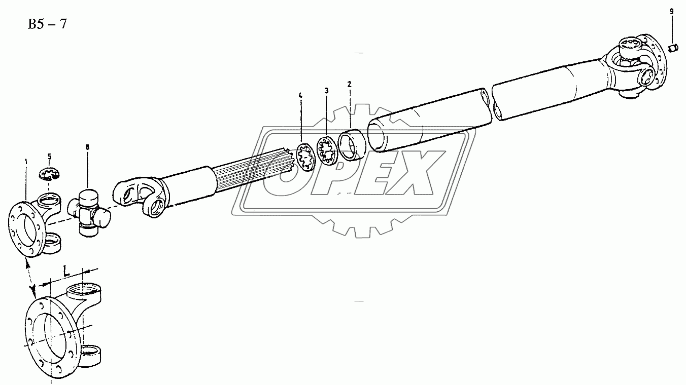PROPELLER SHAFTS Propeller Shaft with spider D.Ф52 (B5-7-1)