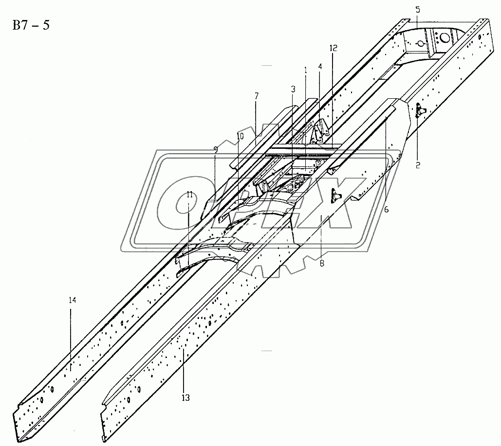 CHASSIS FRAME FOR 6x4 TRACTOR TRUCK (B7-5)
