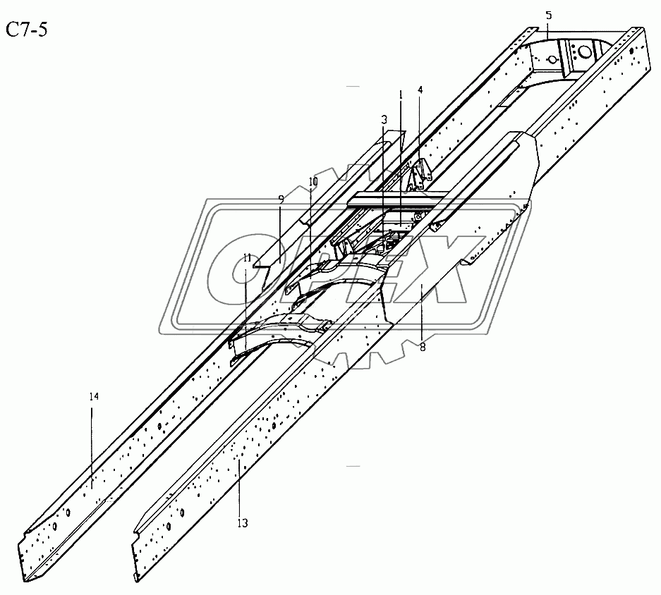 CHASSIS FRAME FOR 6x4 TRACTOR TRUCK (C7-5)
