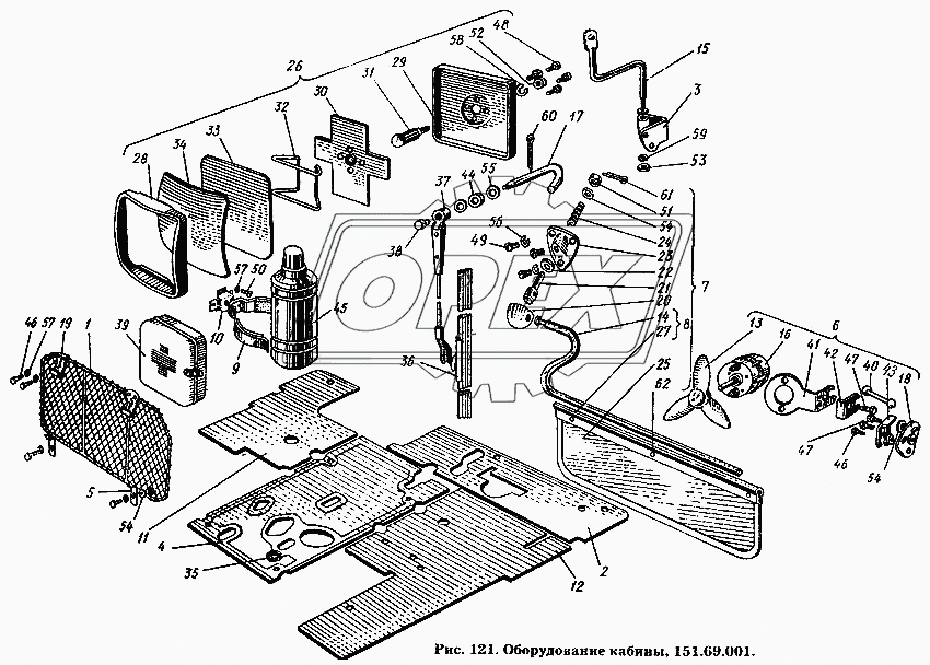 Оборудование кабины 151.69.001
