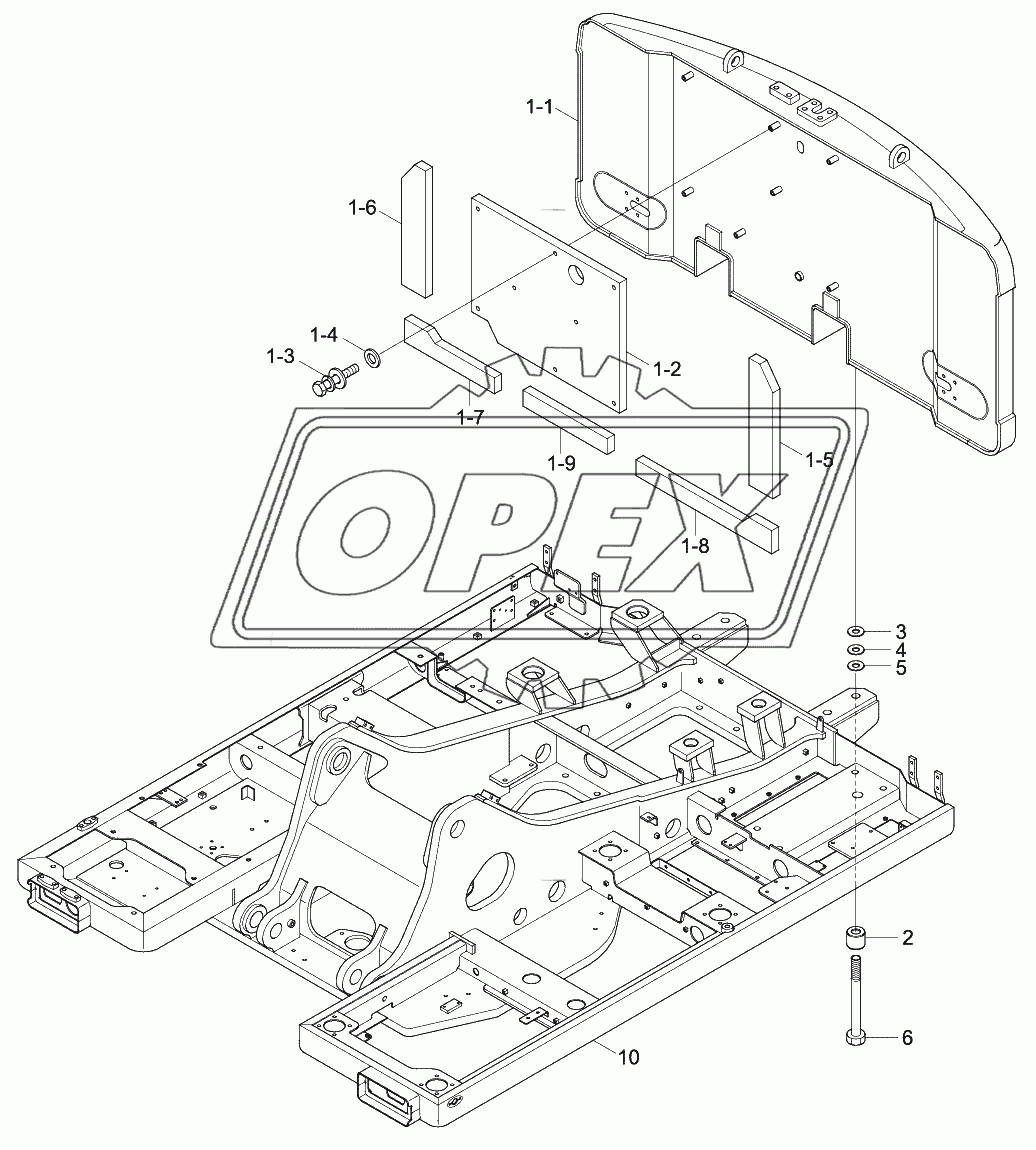 UPPER FRAME & COUNTERWEIGHT