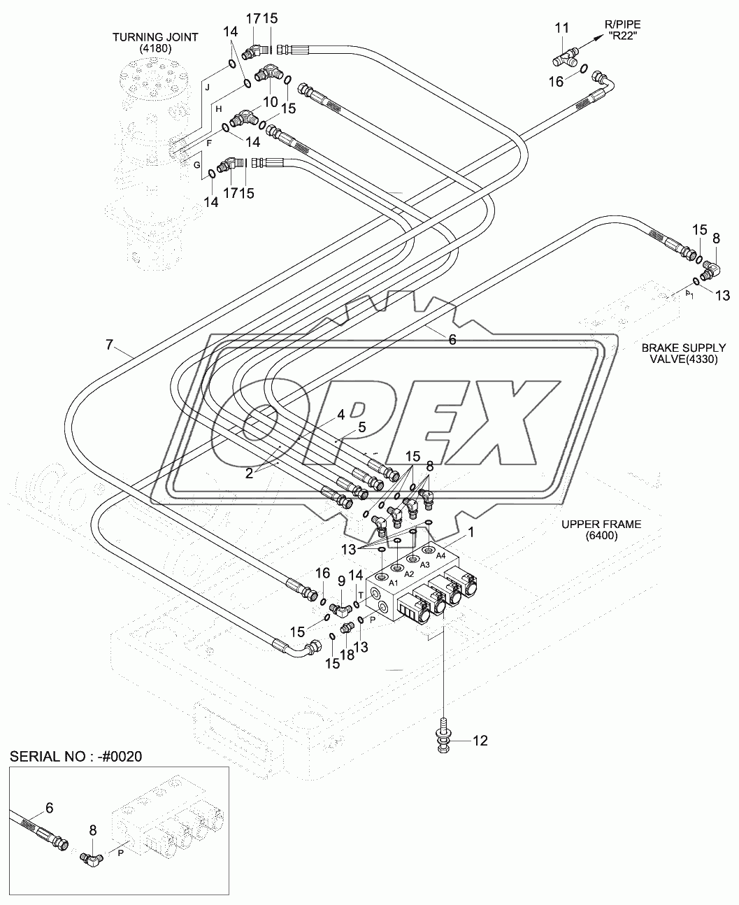 PILOT HYD PIPING (4 OUTRIGGER)