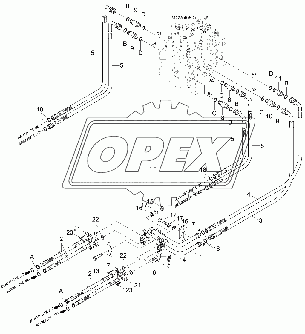 UPPER HYD PIPING (ATTACH)