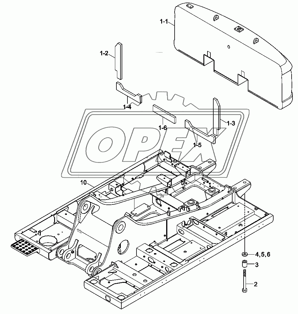 UPPER FRAME & COUNTERWEIGHT