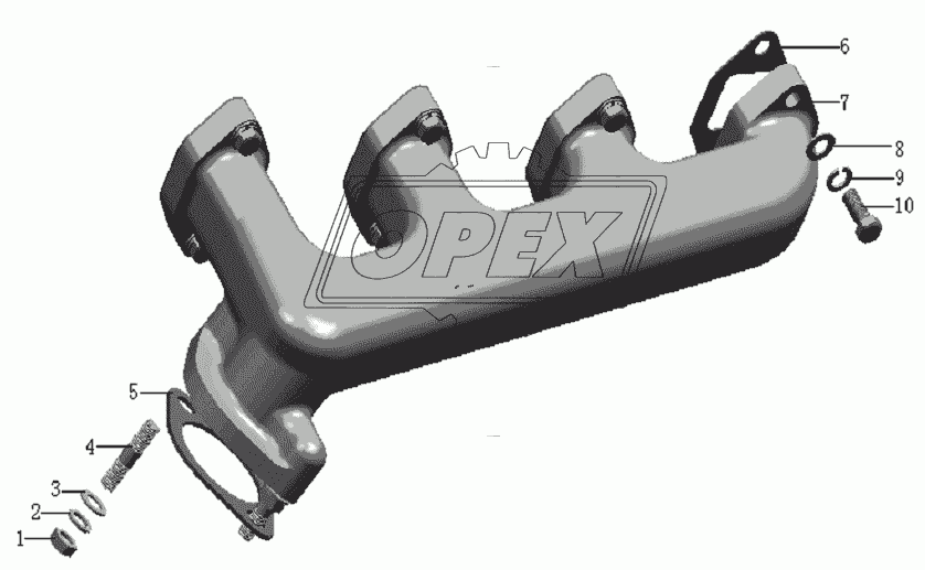 QC490Q(DI)-08000 Exhaust pipe assembly