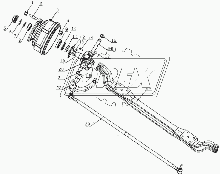 3000D120XZ Front axle assembly