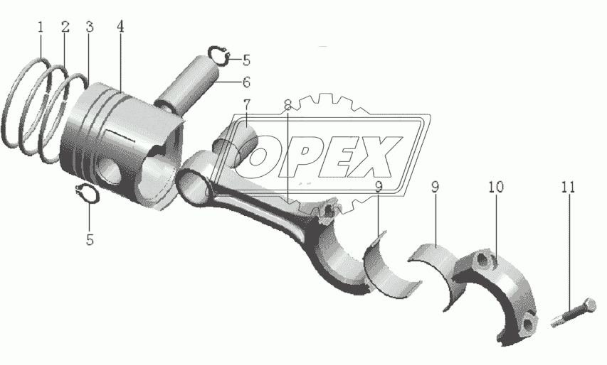 QC490Q(DI)-04000 Piston and connecting rod assembly