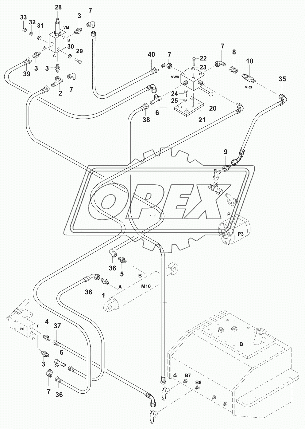 Трубопроводы/Actuation engine hood