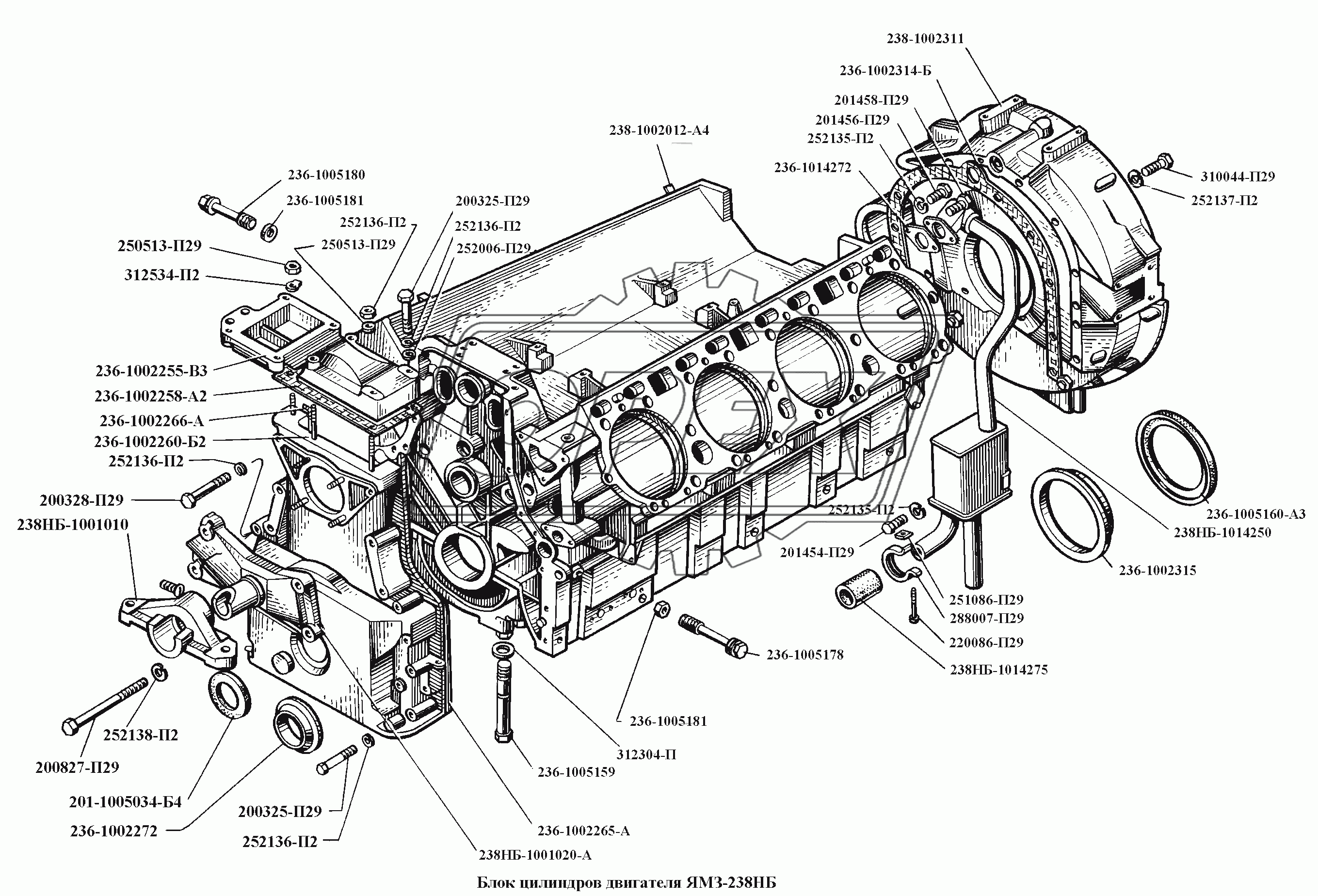 Блок цилиндров двигателя ЯМЗ-238НБ