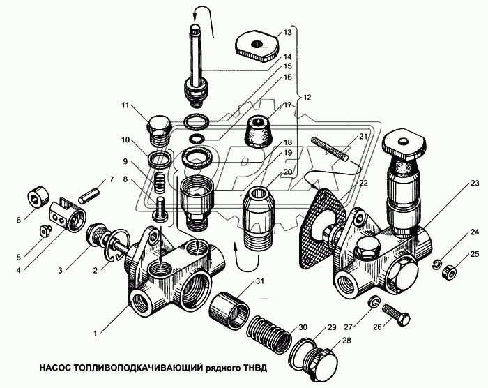 Насос топливоподкачивающий рядного ТНВД