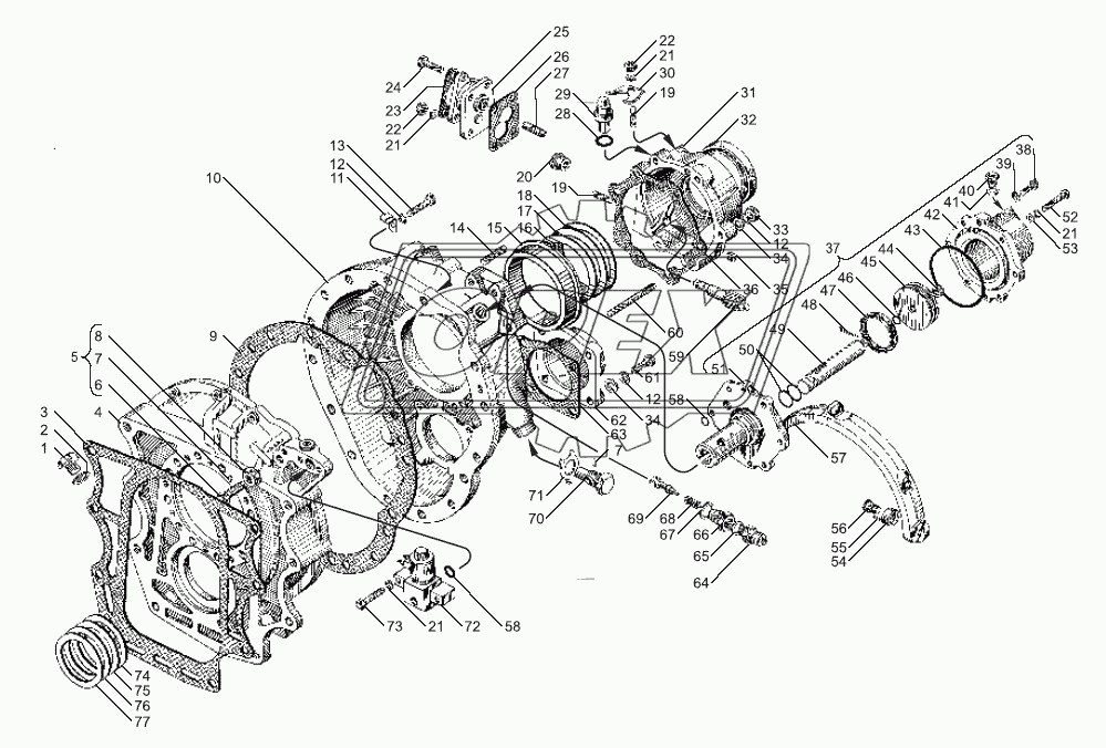 Картер демультипликатора коробки передач