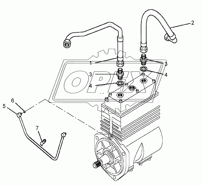 Трубки подвода смазки, подвода и отвода охлаждающей жидкости компрессора воздушного (опция)