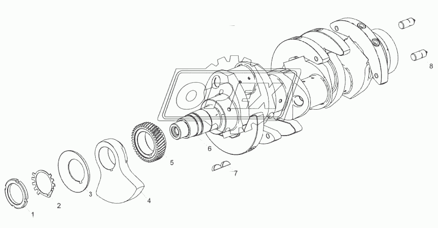 7601.1005012 Вал коленчатый с шестерней и передним маслоотражателем