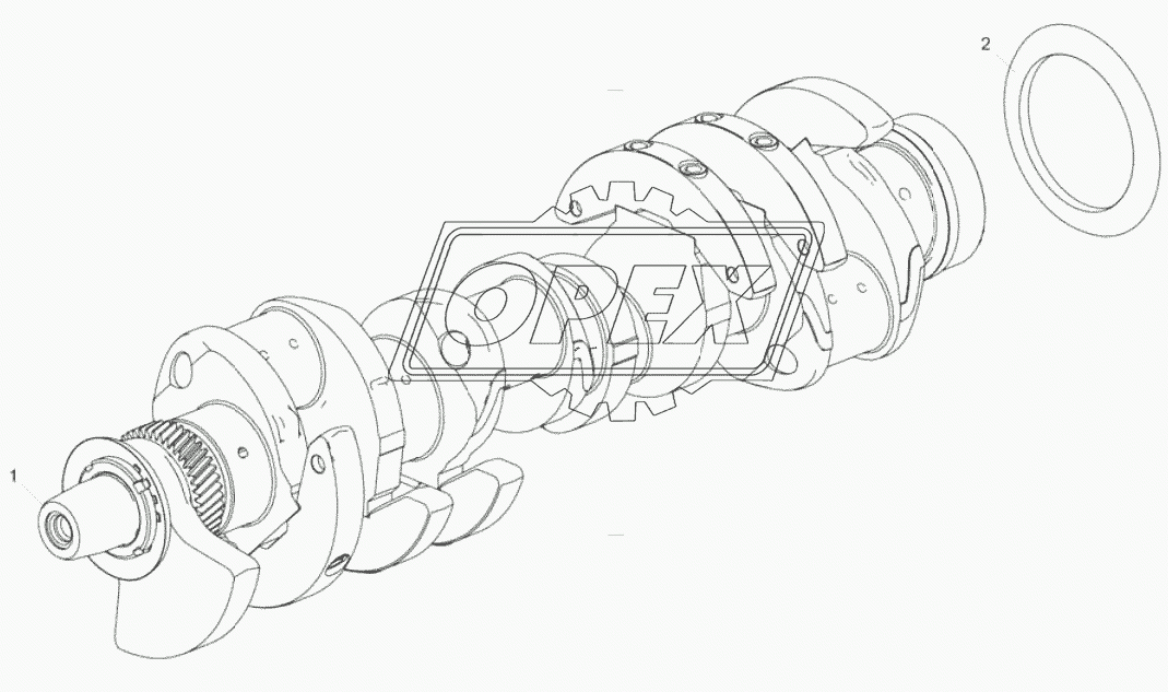 238ДК-1005009-30 Вал коленчатый с шестерней и маслоотражателями