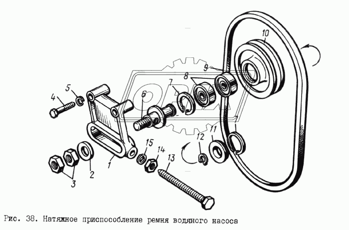 Натяжное приспособление ремня водяного насоса