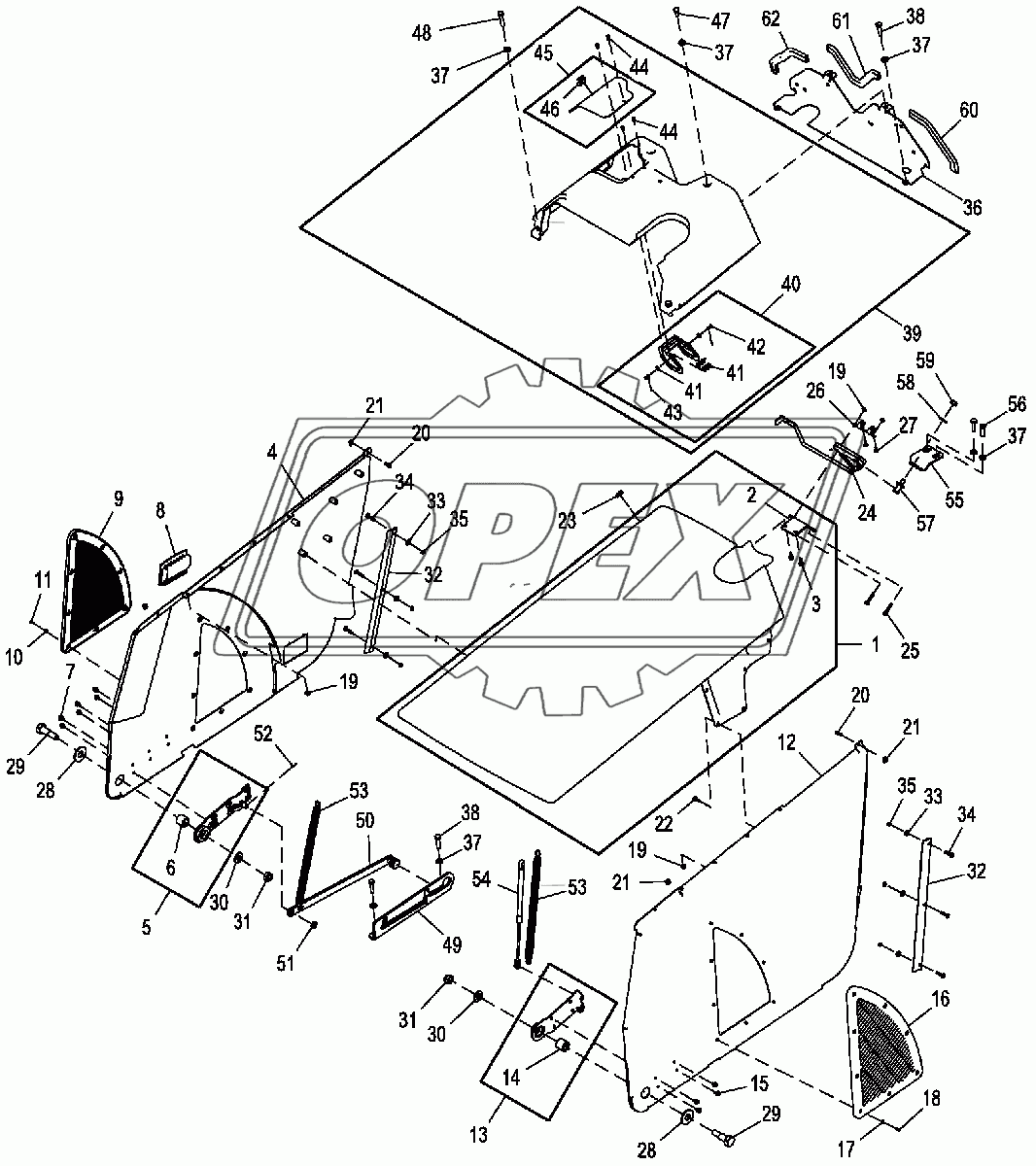 Капот и боковые панели (двигатель 4045TT096) (256242-)