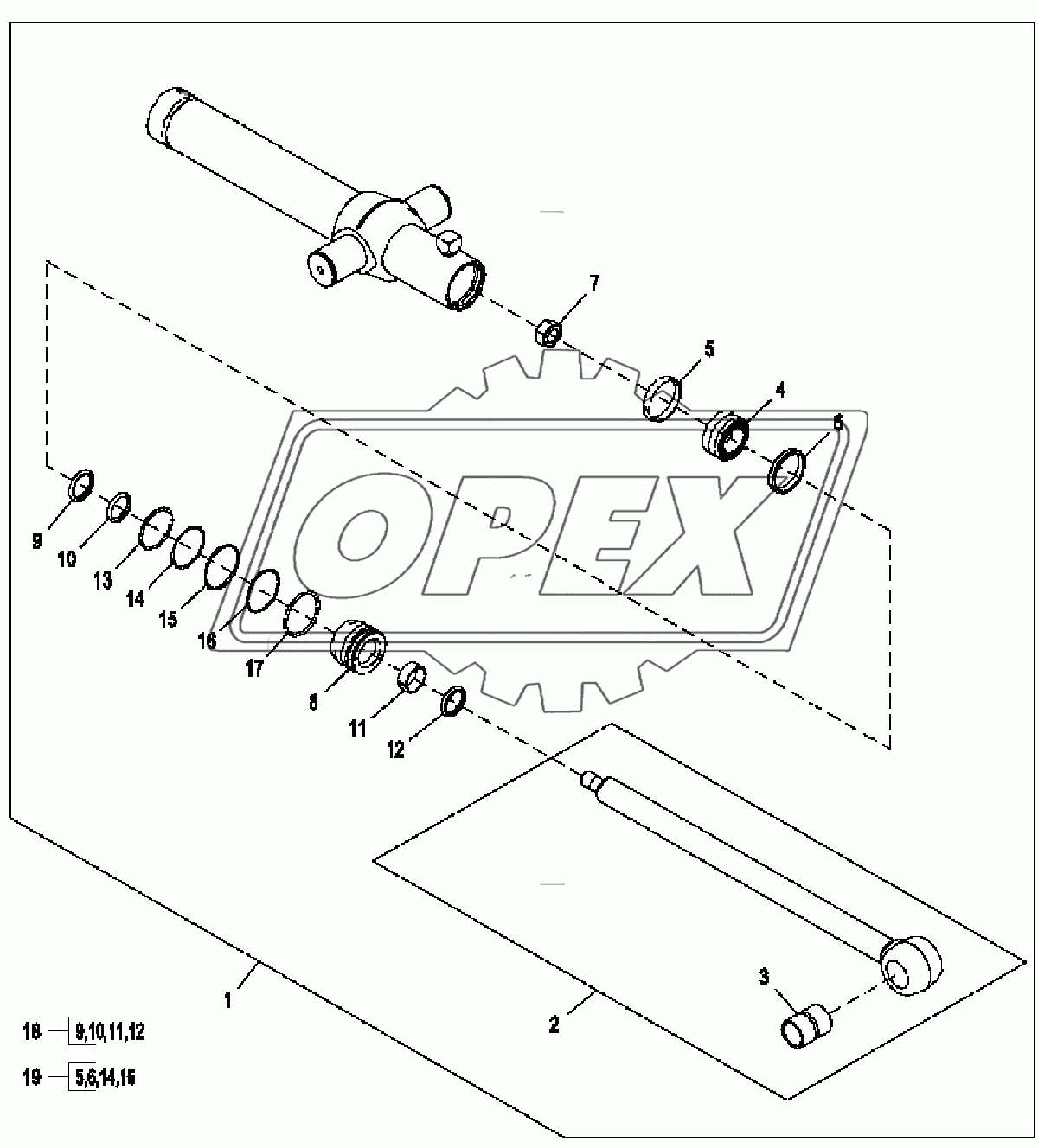 Цилиндр ковша погрузчика, держатель инструмента (-244919)