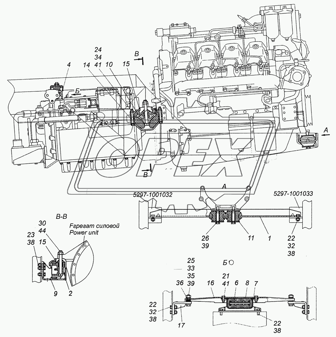 5297-1001001-40 Установка силового агрегата