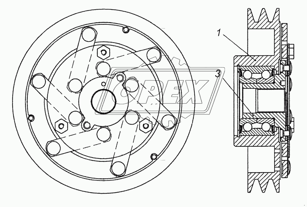 5297-1318500-01 Шкив с фрикционным диском