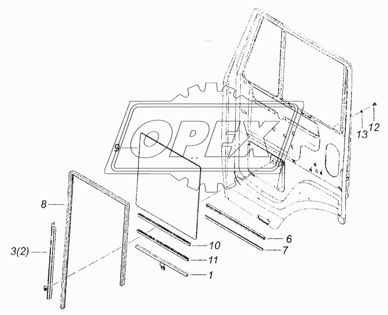 65115-6110005 Установка опускных стекол