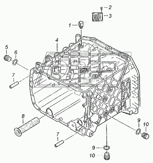 Картер коробки передач с пробками