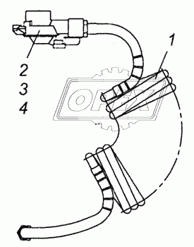 54115-3521110 Головка соединительная автоматическая правая в сборе с трубопроводом спиральным