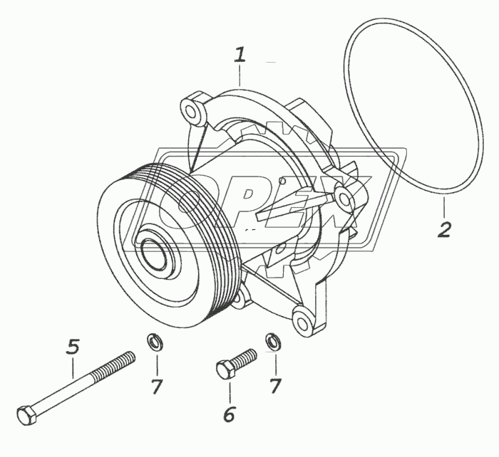 7406.1307005 Установка водяного насоса