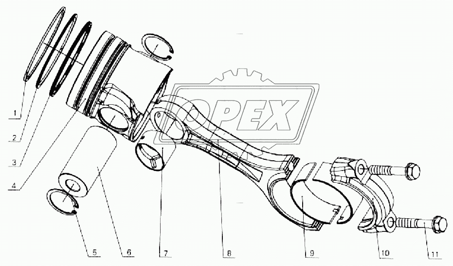 Assembly, piston & connecting rod