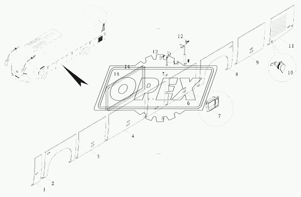 Left side bin gate assy