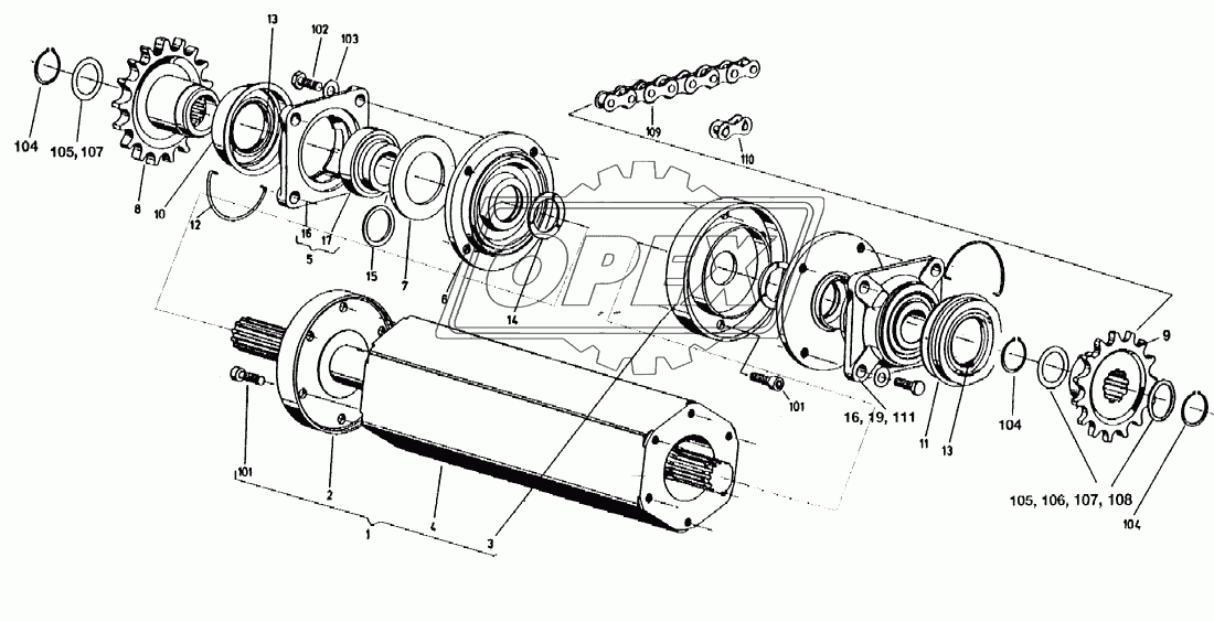 Измельчающий агрегат: валец 3