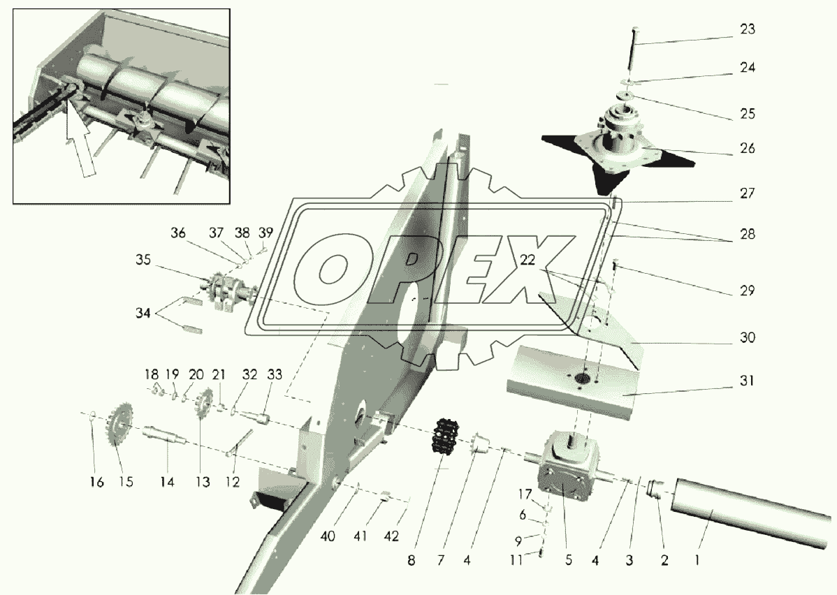 Корпус жатки (привод) 2