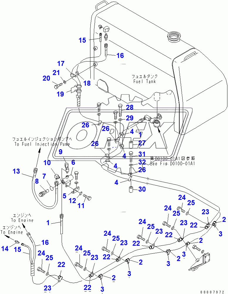  FUEL PIPING (FOR 140 ENGINE)(31586-)