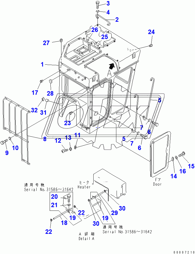  CAB (BODY) (FOR 140 ENGINE)(31586-)