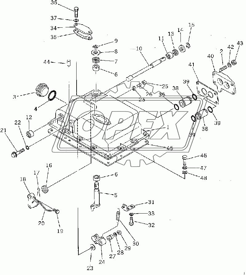  TRANSMISSION VALVE COVER AND LEVER (35001-)