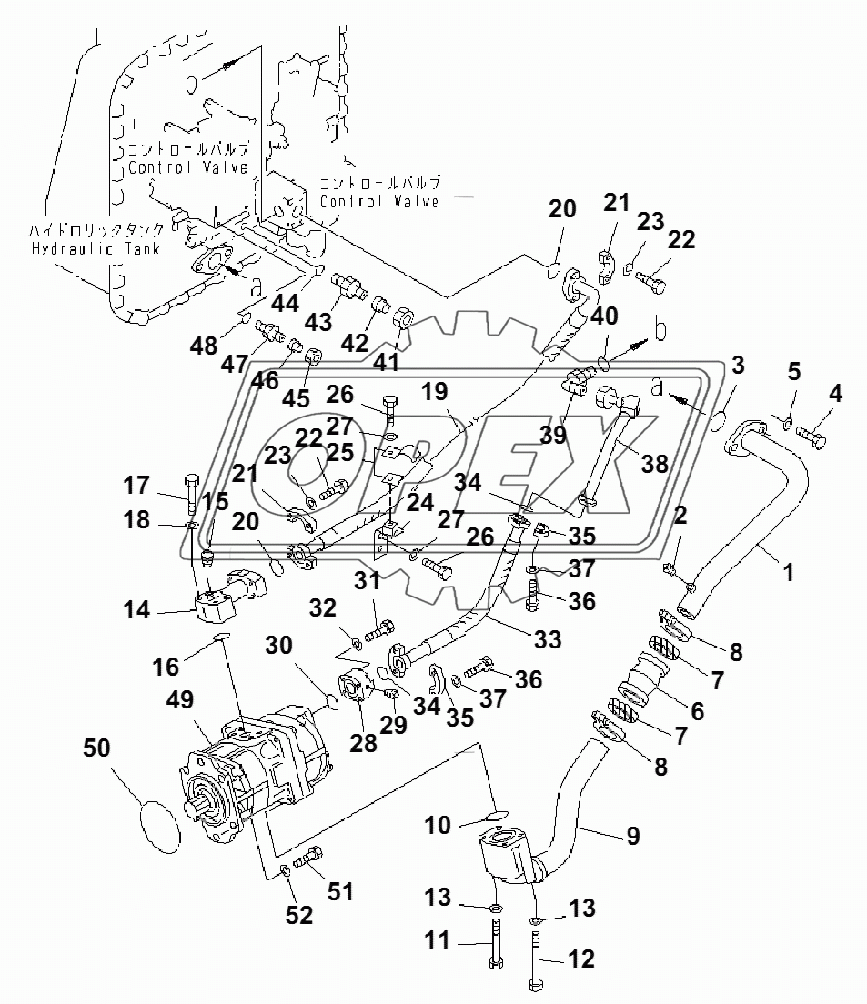 HYDRAULIC PIPING (TANK TO PUMP) (TRIMMING)(36441-)