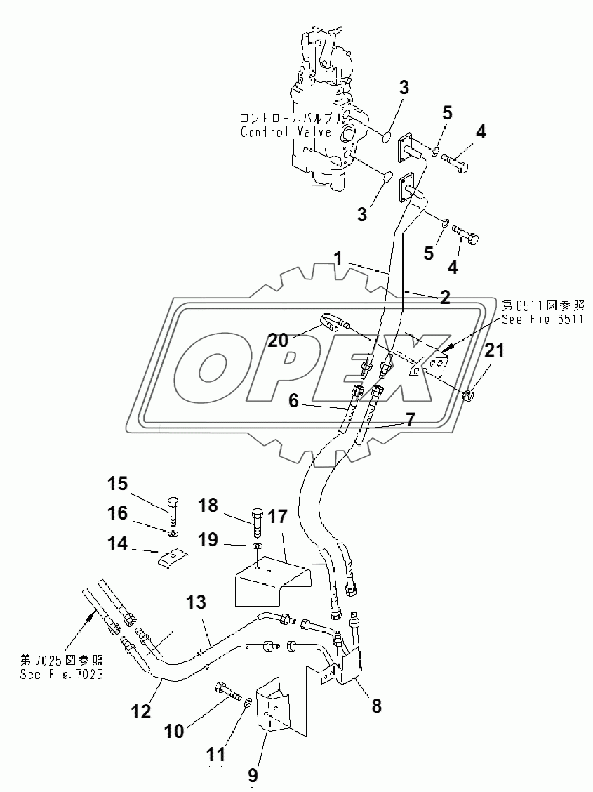 HYDRAULIC PIPING (TANK TO TRIMMING CYLINDER)(36441-)