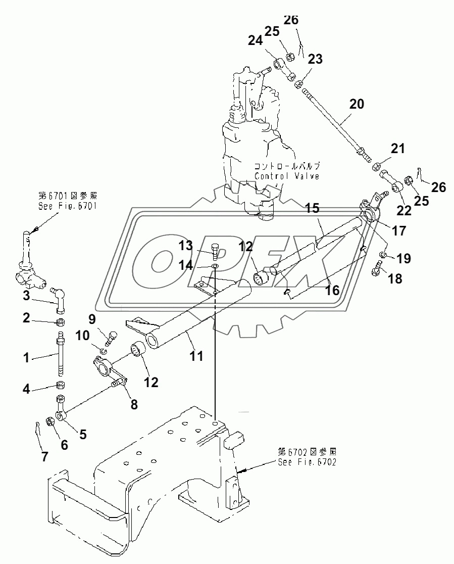 TILT CONTROL LINKAGE (FOR TRIMMING DOZER)(36441-)