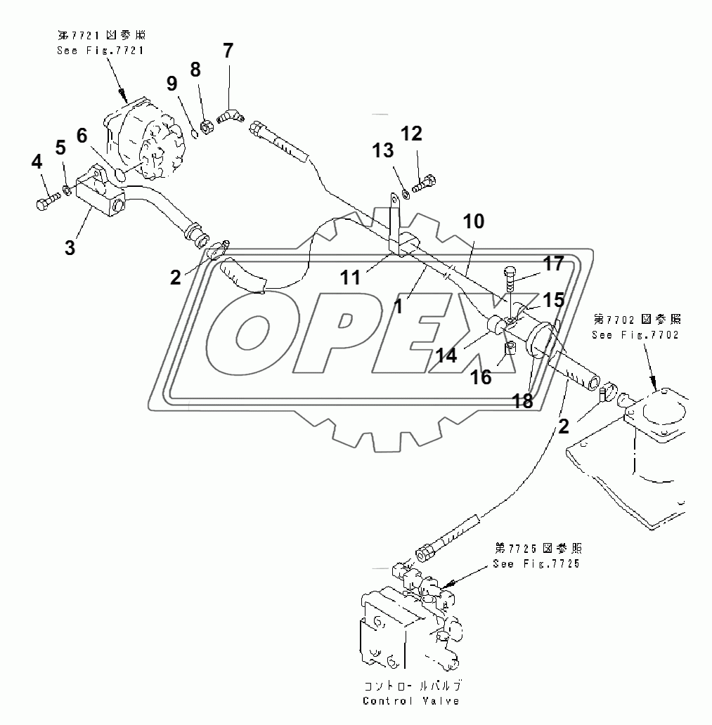 HYDRAULIC PIPING (FOR TOWING WINCH)(35001-)