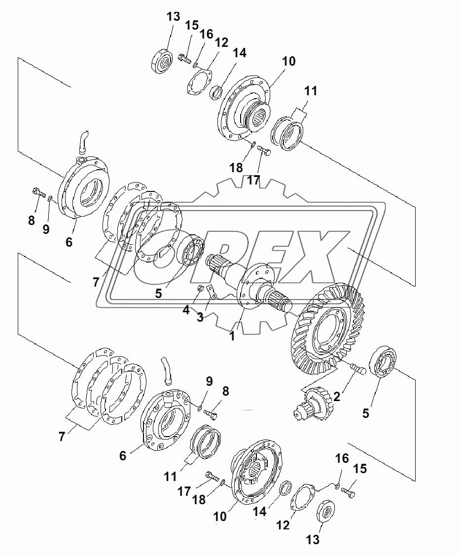 BEVEL GEAR AND SHAFT(35001-)